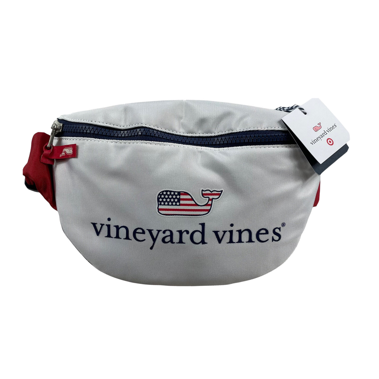 Vineyard Vines For Target Fanny Pack Waist Bag Red White Blue Flag Whale USA NWT