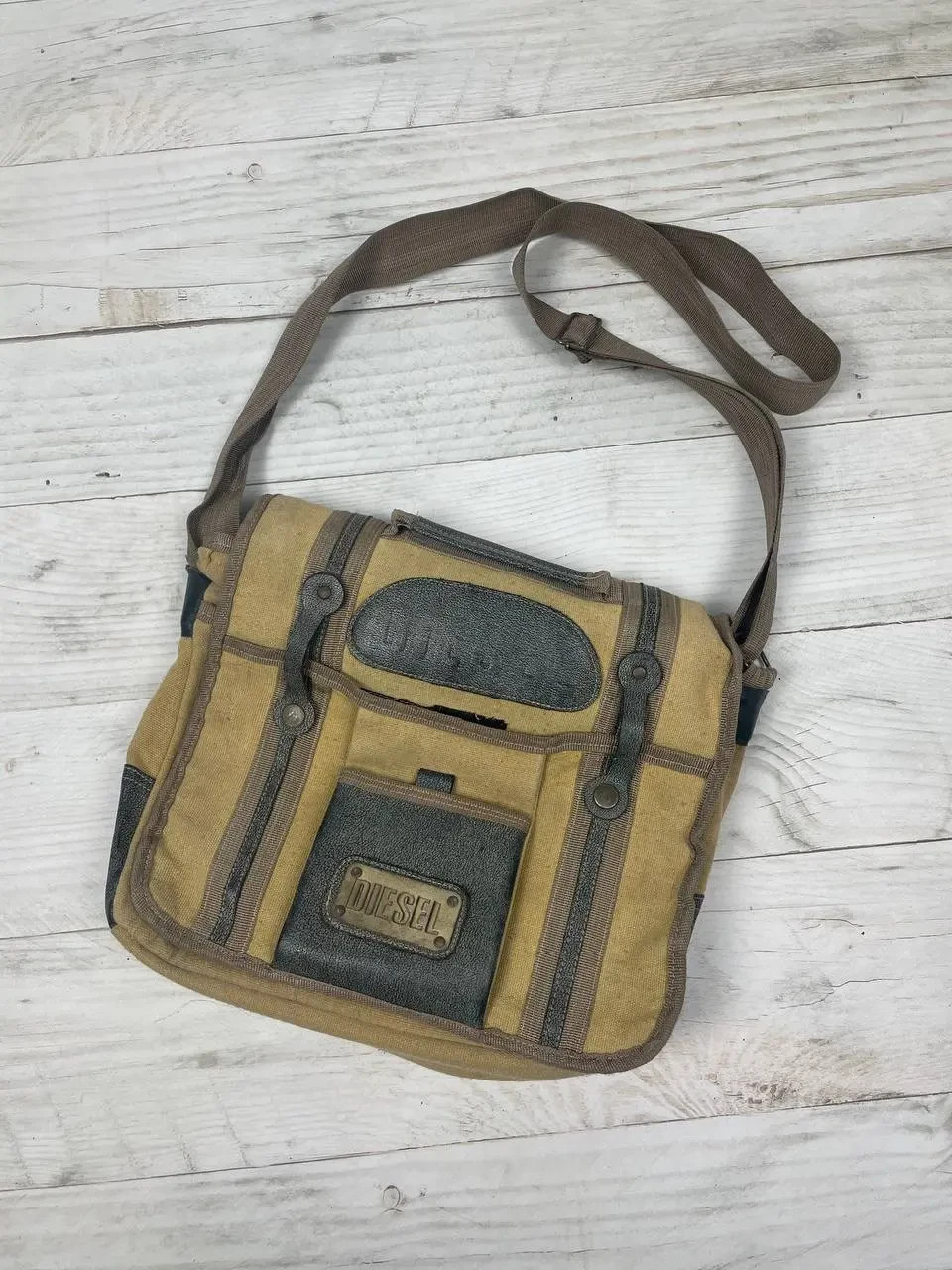 Vintage Diesel Shoulders Bag 90s Men Beige