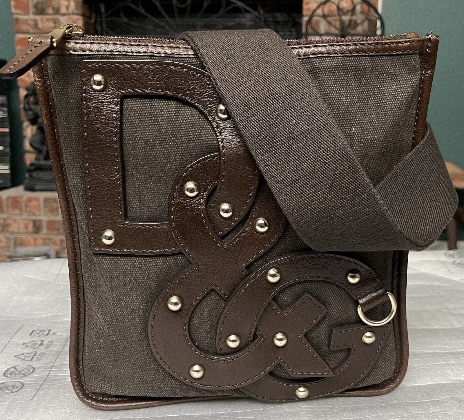 Dolce&Gabbana Messenger crossbody military style business handbag bag EXCELLENT