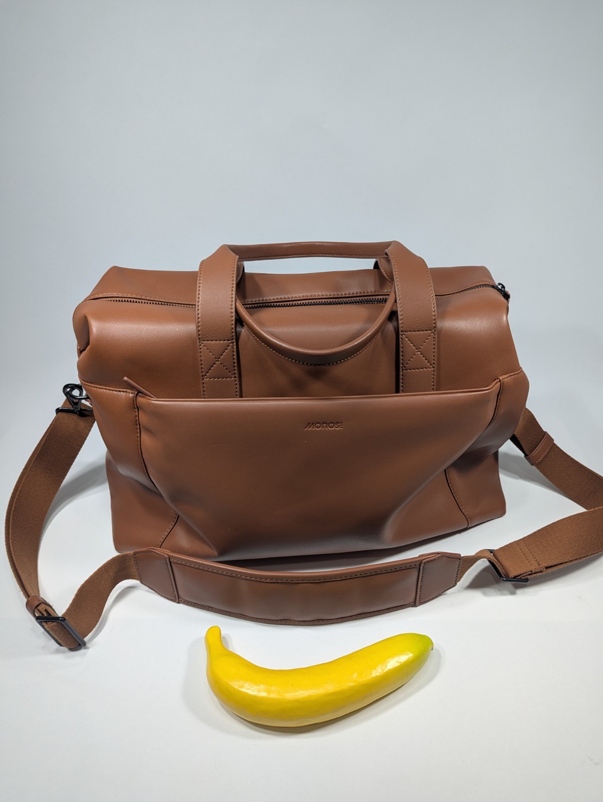 Pre-owned Monos Metro Duffel Bag Saddle Tan MISSING DDETACHABLE METRO KIT