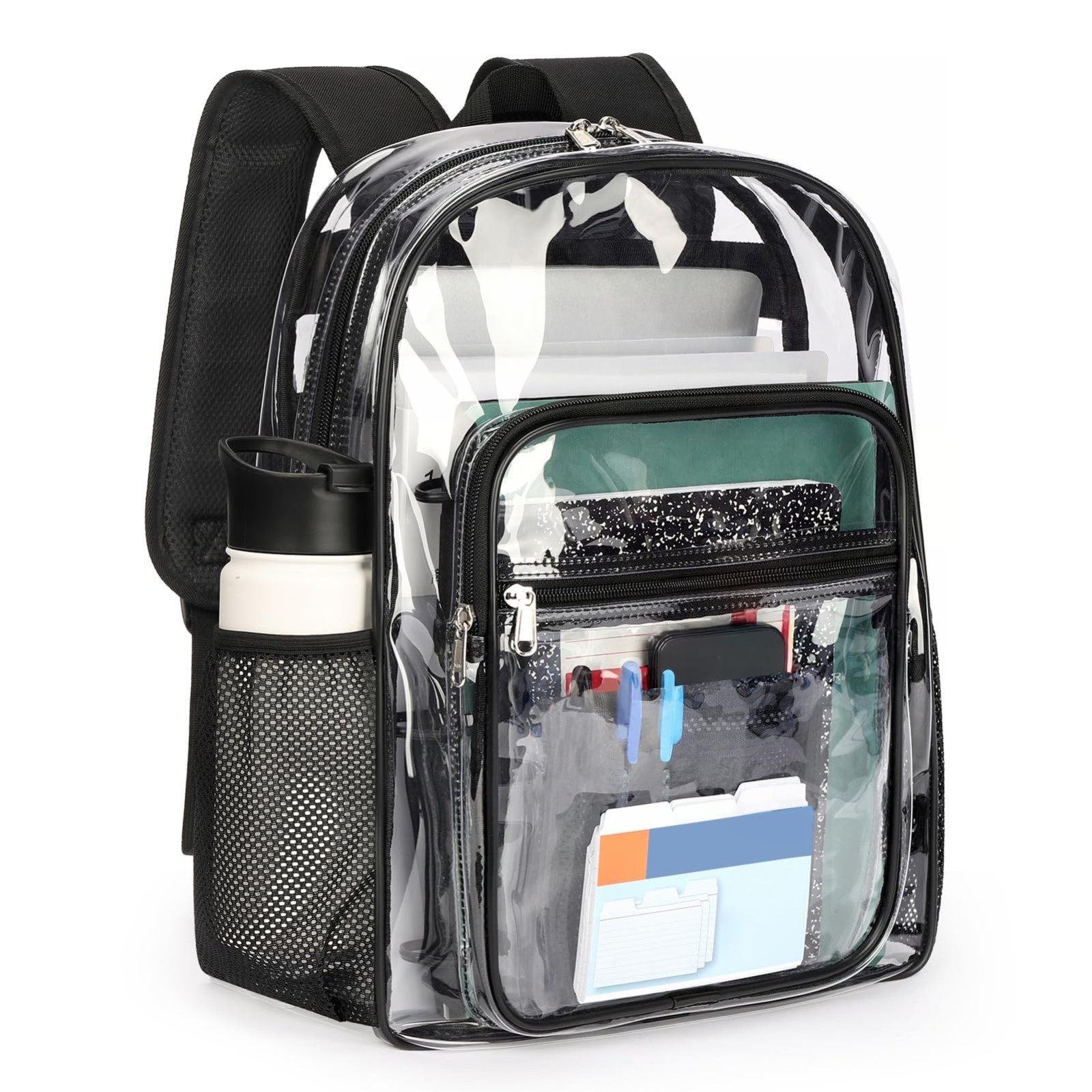 Heavy Duty Clear Backpack 17in Transparent PVC Bag – Large Capacity, Reinforced