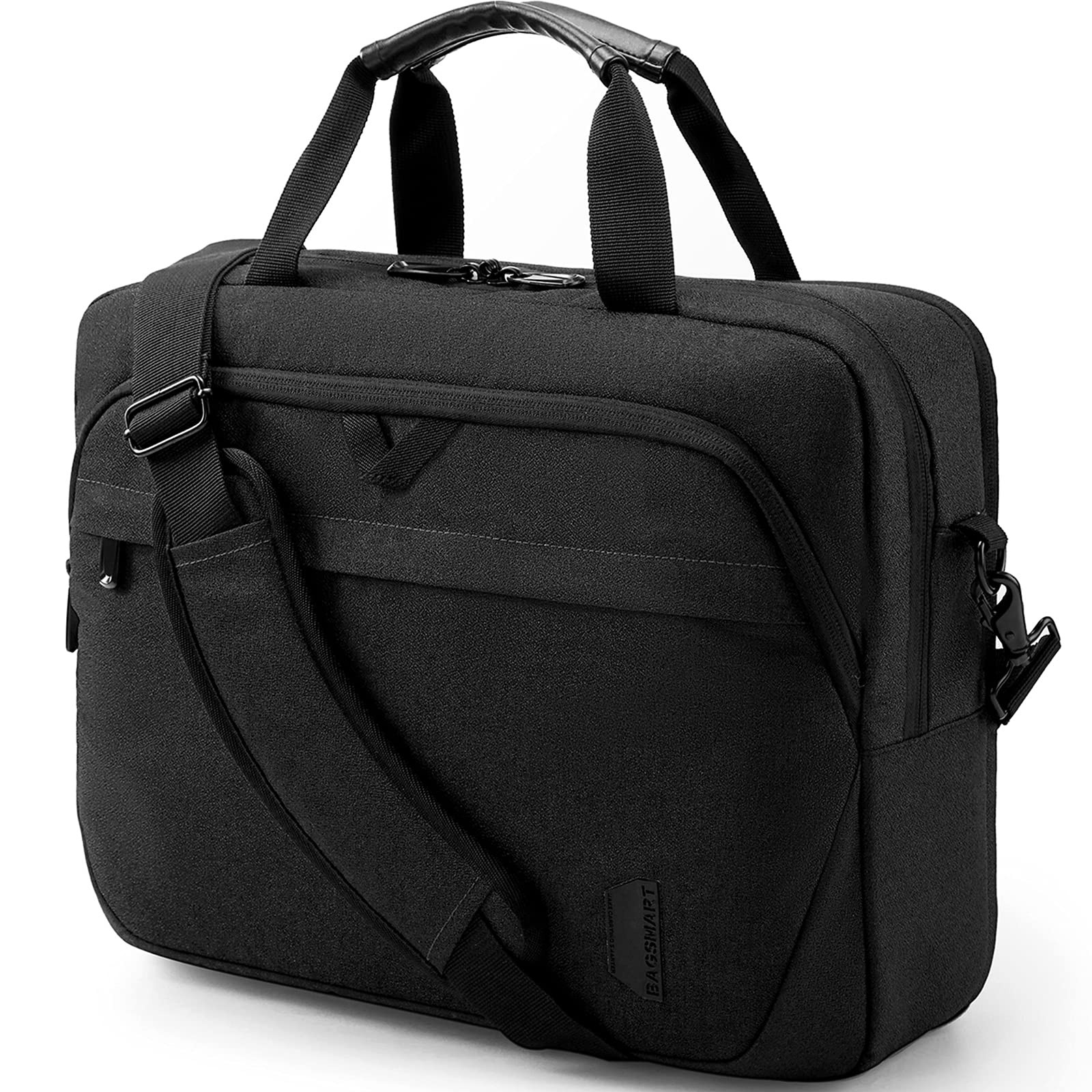 BAGSMART Laptop Bag, 15.6 Inch 15.7 x 5.5 x 12 inches, Black-15.6