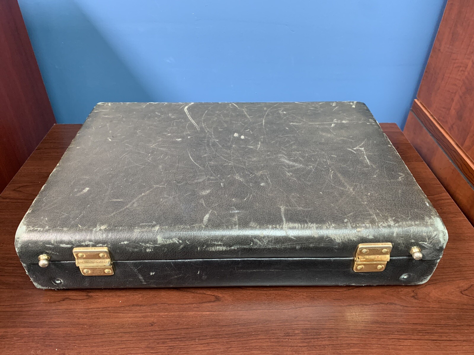 Vintage Givenchy Black Leather Briefcase With Presto Locks