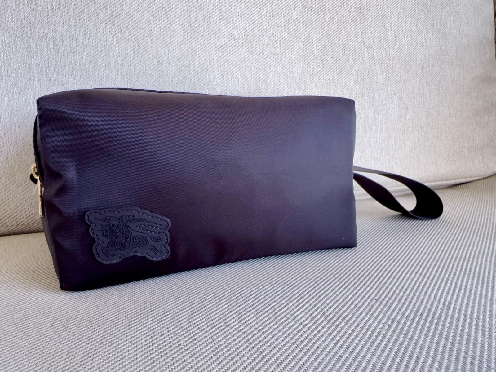 Burberry GWP Men’s Double Zip Toiletry Bag Large Travel Cosmetic Pouch Dark Brow