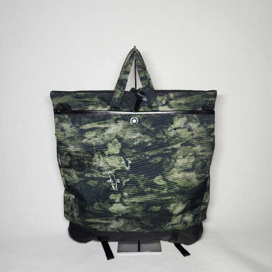 Master-piece Green Shoulder Helmet Bag 2-Way Unused Tote 45cm x 41cm unused