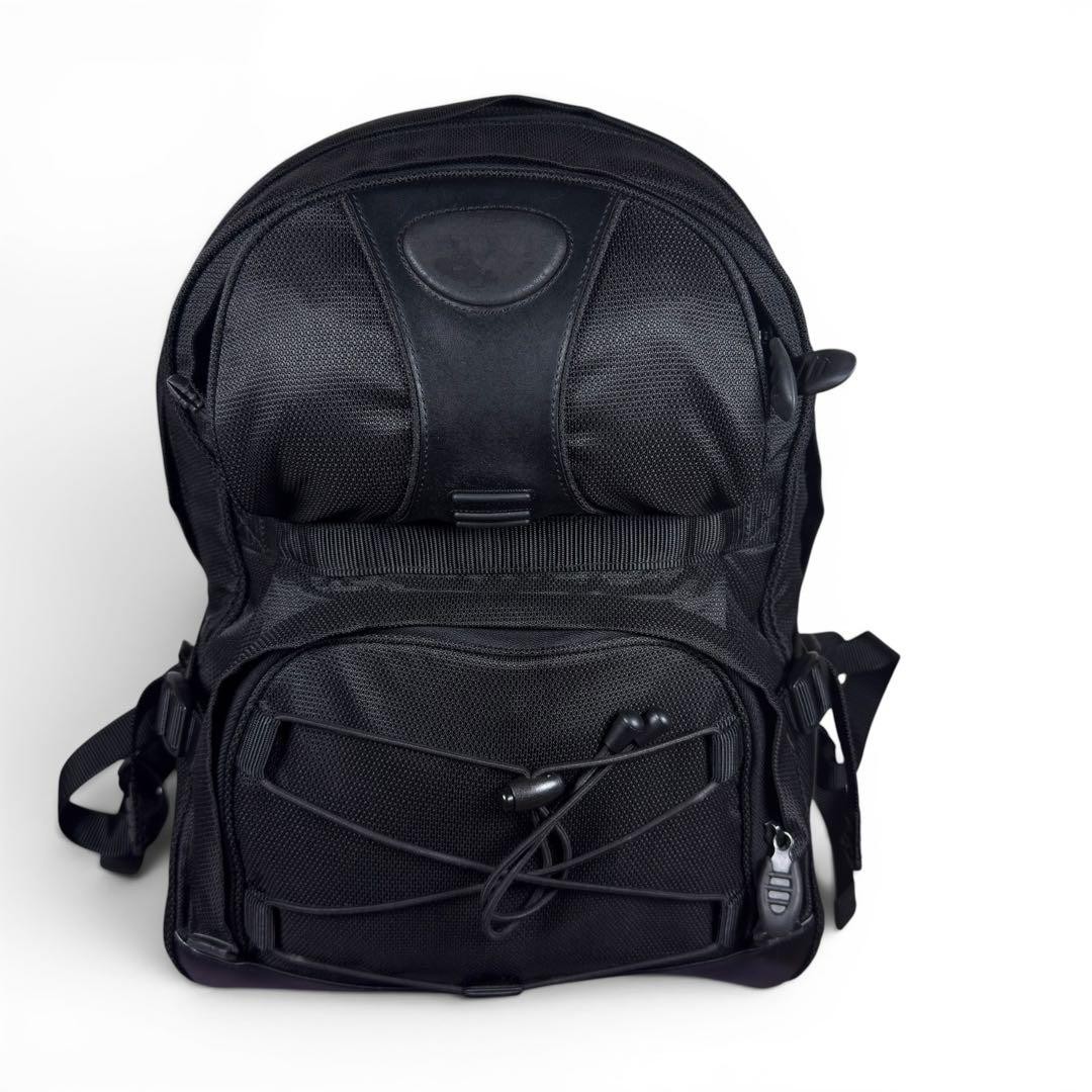 TUMI T2 Backpack Discontinued Black Leather & Nylon Large Rucksack Used