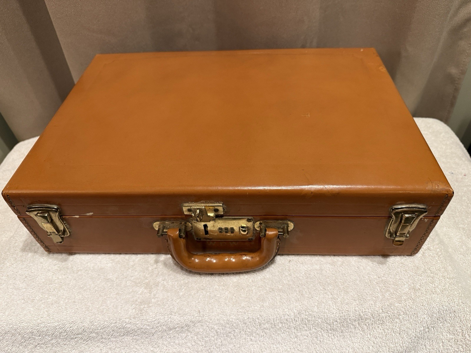 🎖️Vintage 1940s WWII ERA Normandy Vet Owned Brown Leather Briefcase Attache