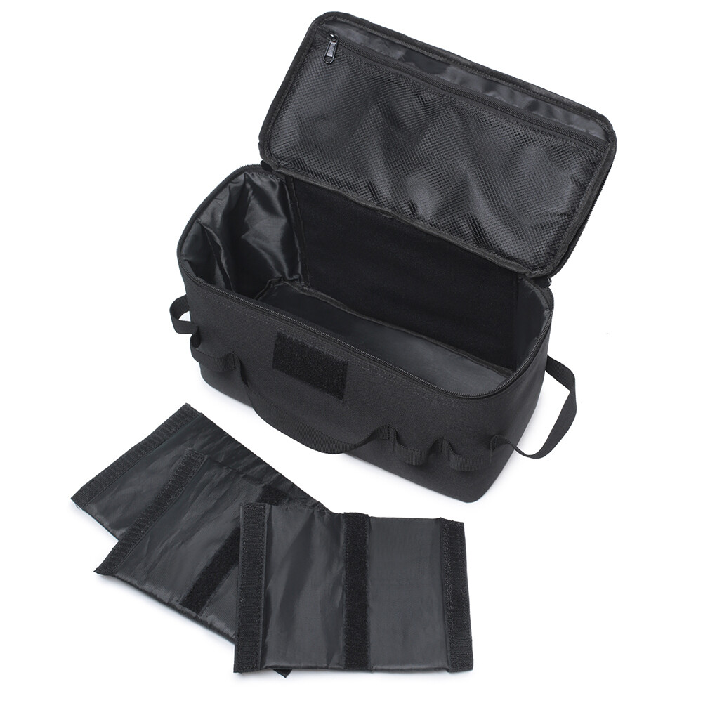 Tactical Amping Cookware Storage Bag Padded Gas Canister Organizer with Dividers