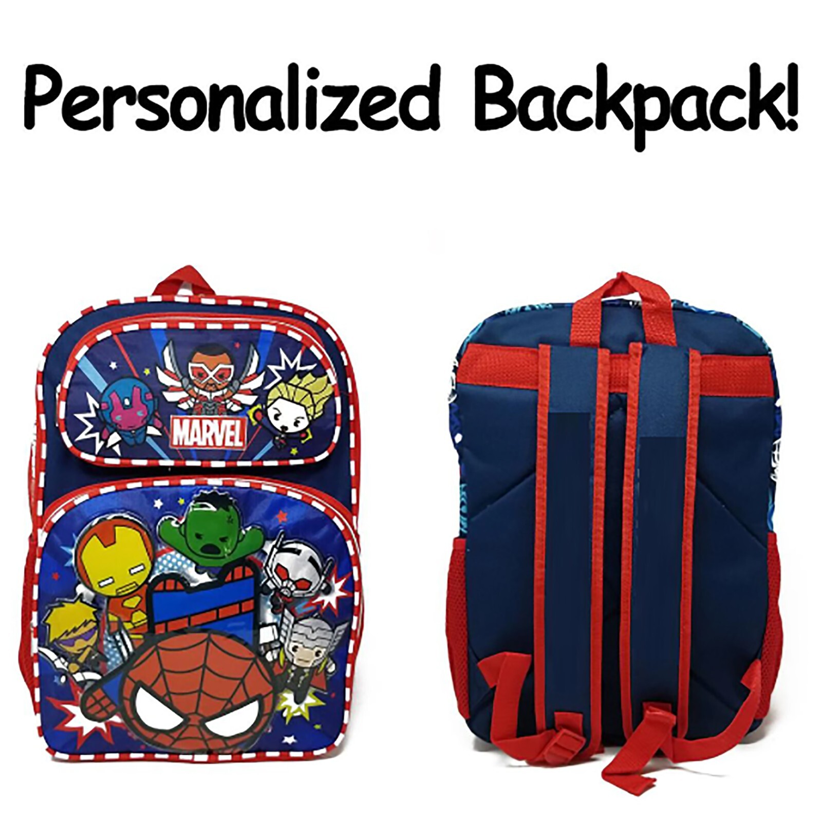 Marvel Avengers cartoon version backpack (Name can be added)