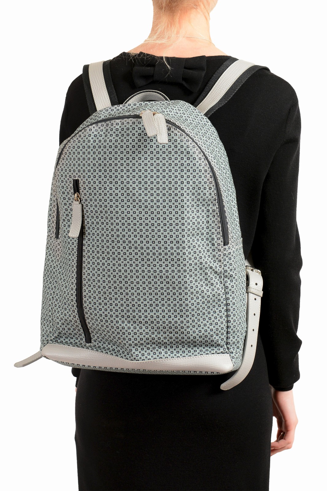 Dolce & Gabbana Unixes Multi-Color Patterned Leather Trim Backpack Bag
