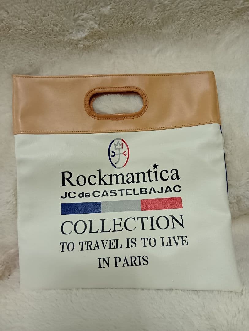 Rockmantica JC de CASTELBAJAC Travel Bag White/Beige I Love Paris
