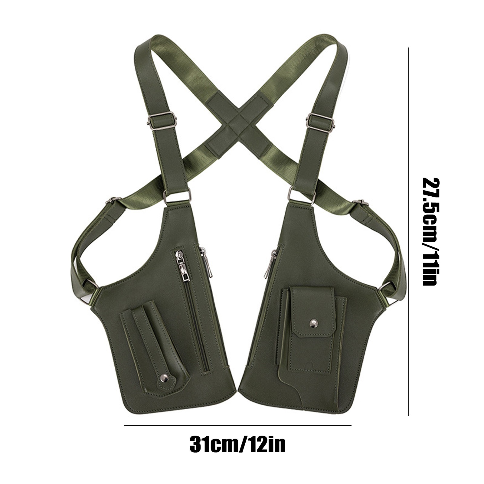 Double Shoulder Armpit Bag for Men, Anti-Theft Bag with Double Shoulder Straps