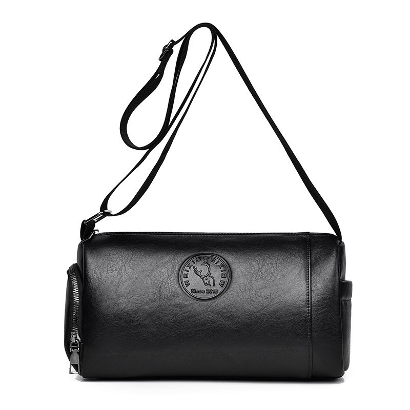 Mens Waterproof PU Leather Crossbody Bag Large Capacity Shoulder Messenger Bag