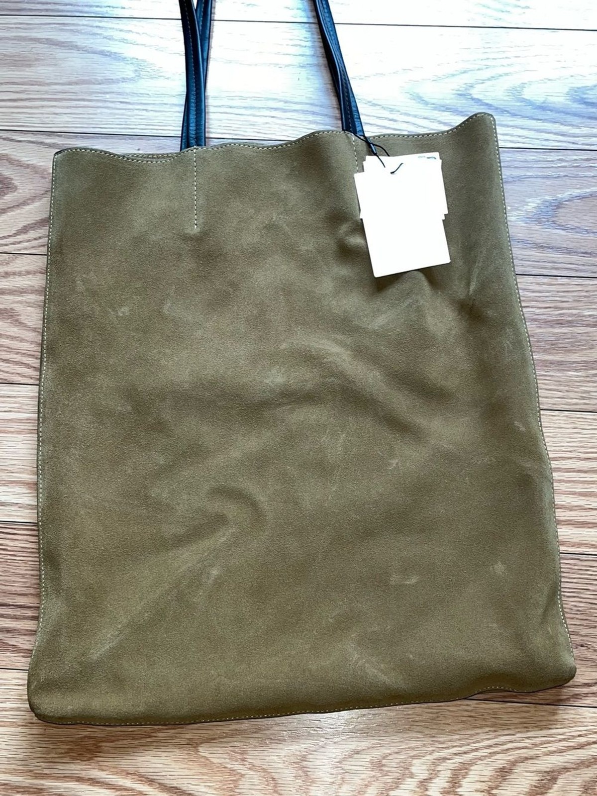 Zara BNWT Cowhide Leather With a Split Suede Finish Shopper Bag Tobacco Brown