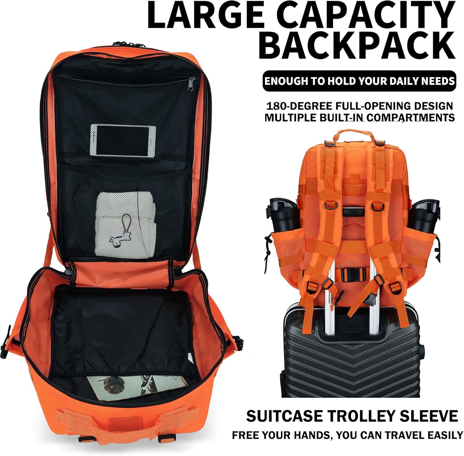 Military Tactical Backpack 45L/25L 3 Day Assault Pack Molle Daypack Hiking Backp