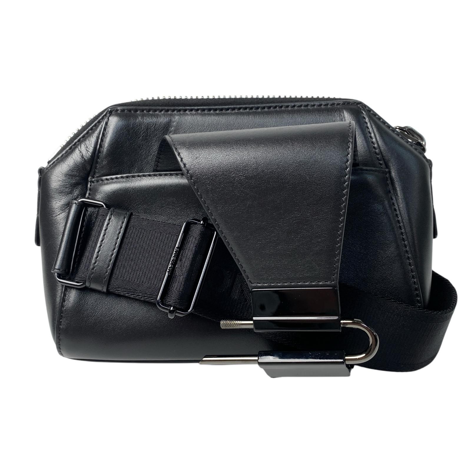 Givenchy Antigona U Shoulder Bag, Black Leather Crossbody Bag for Men