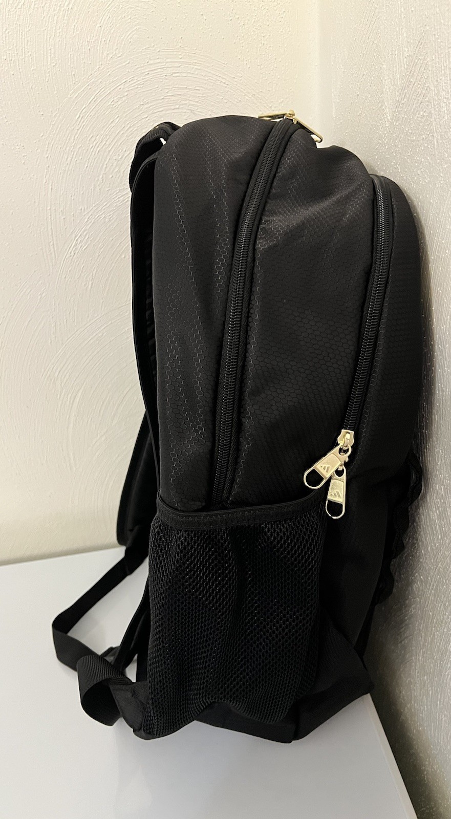 ADIDAS Excelerator Backpack Black Gold Metallic Laptop Compartment Water Bottle