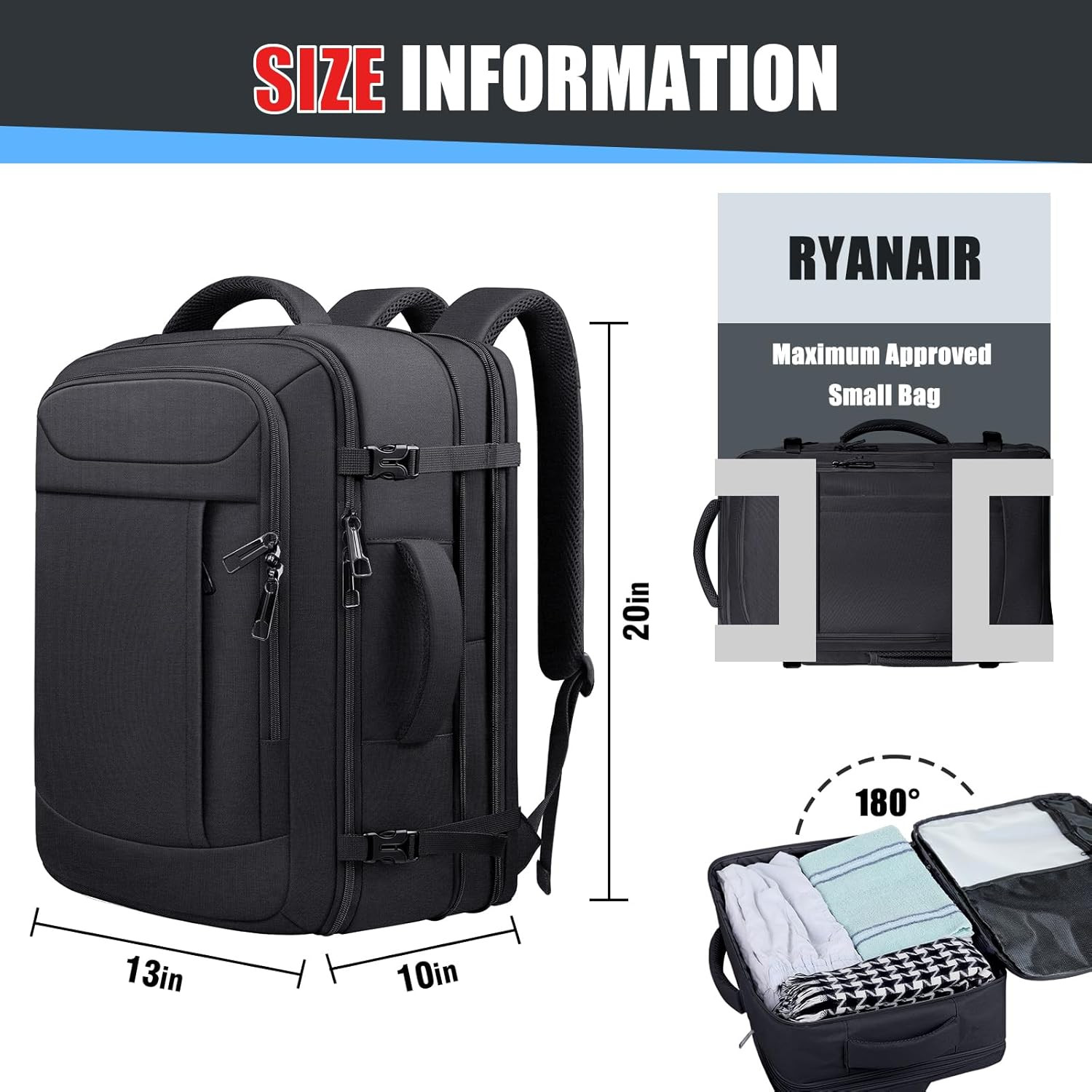 Carry on Backpack with Lifetimewarranty, Expandable Travel Backpack for Men, TSA