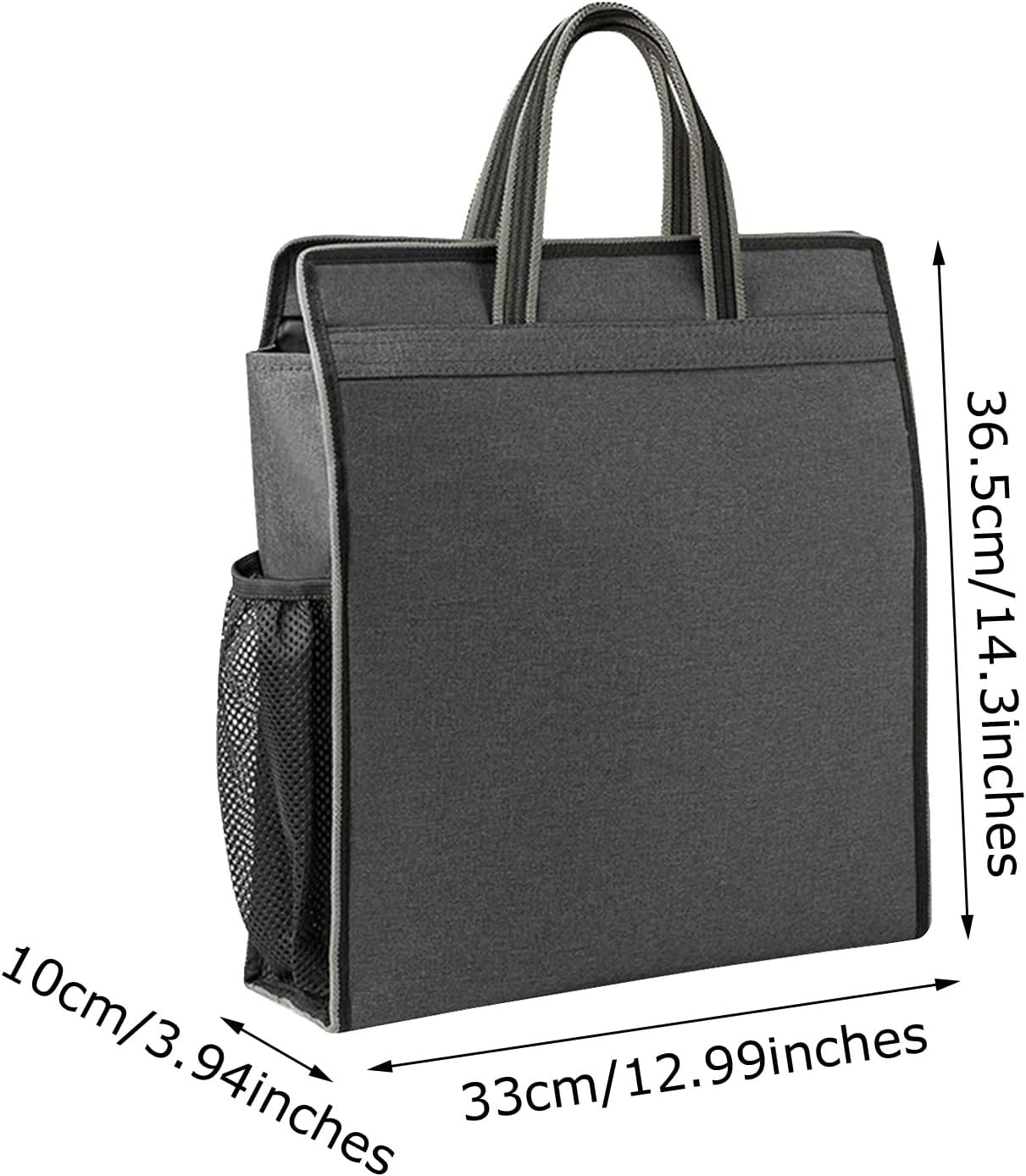 Oxford Zippered Document Bag with Handle File Tote Bag Pouch for Carrying Paper