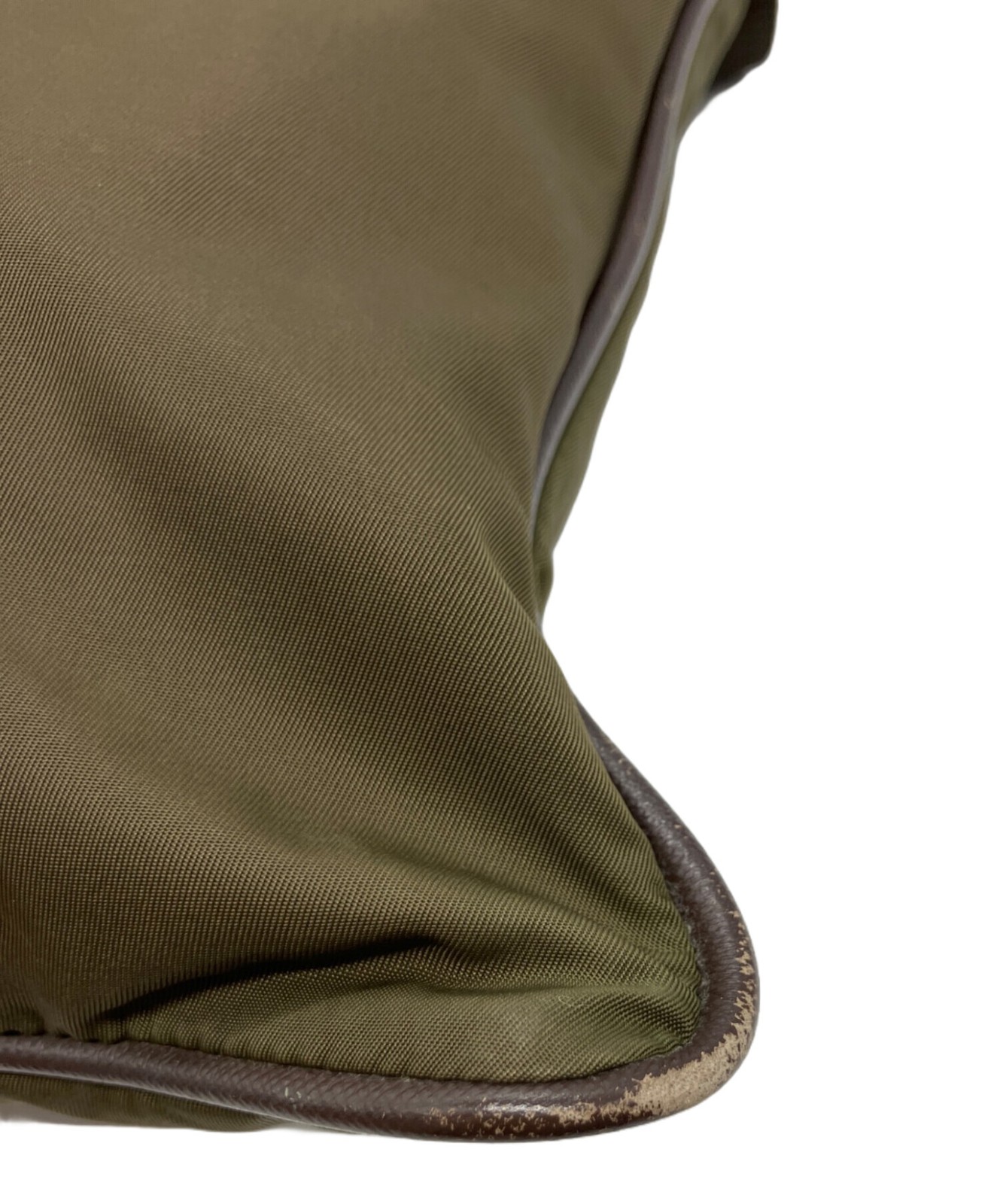 PRADA Men’s Olive Nylon Shoulder Bag with Dust Bag 29x26x5cm Metal Auth