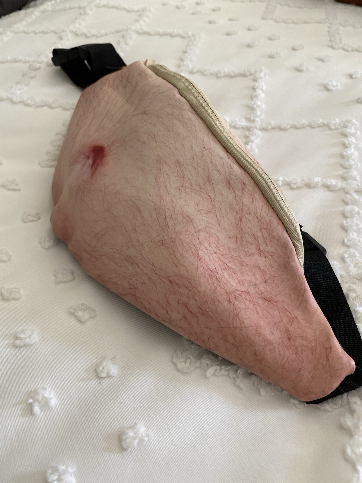 Ugly Gross Hairy Belly-Button Fanny Pack Waist Pack Adjustable NWOT