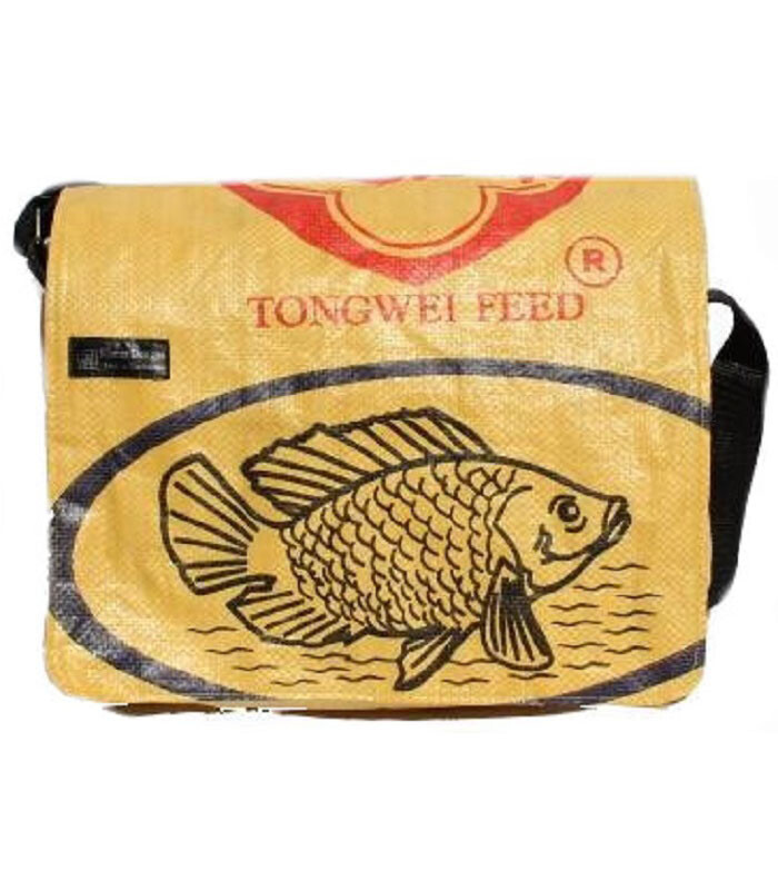 Recycled Messenger Bags 36cm wide x 28cm high long strap Fair Trade