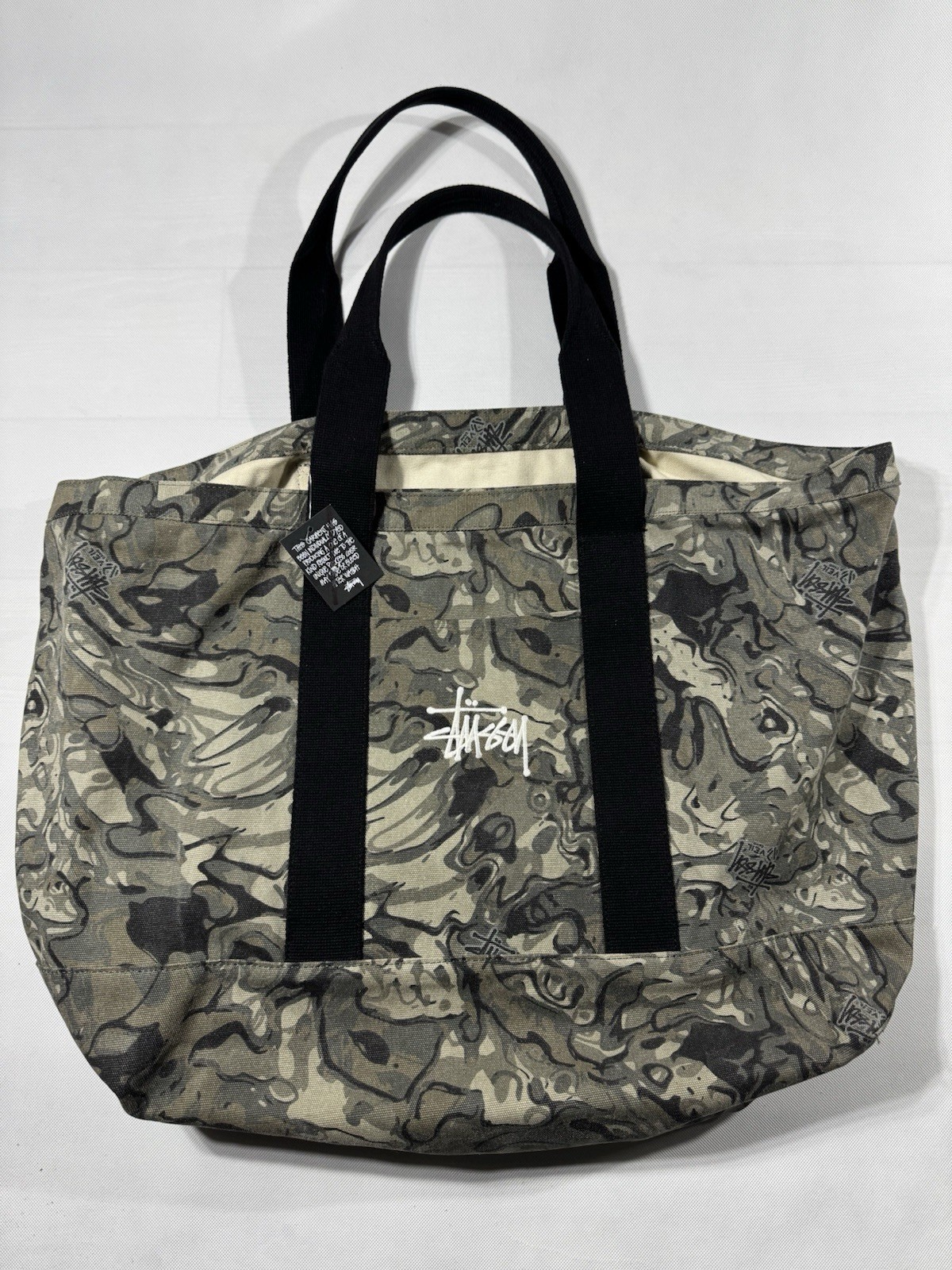 Stussy Canvas Extra Large Tote Bag ‘Veil Camo’ 2022