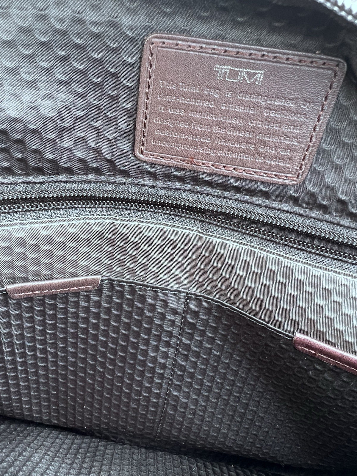 TUMI Black/Brown Nylon and Leather Alpha Bravo Brooks Slim Briefcase