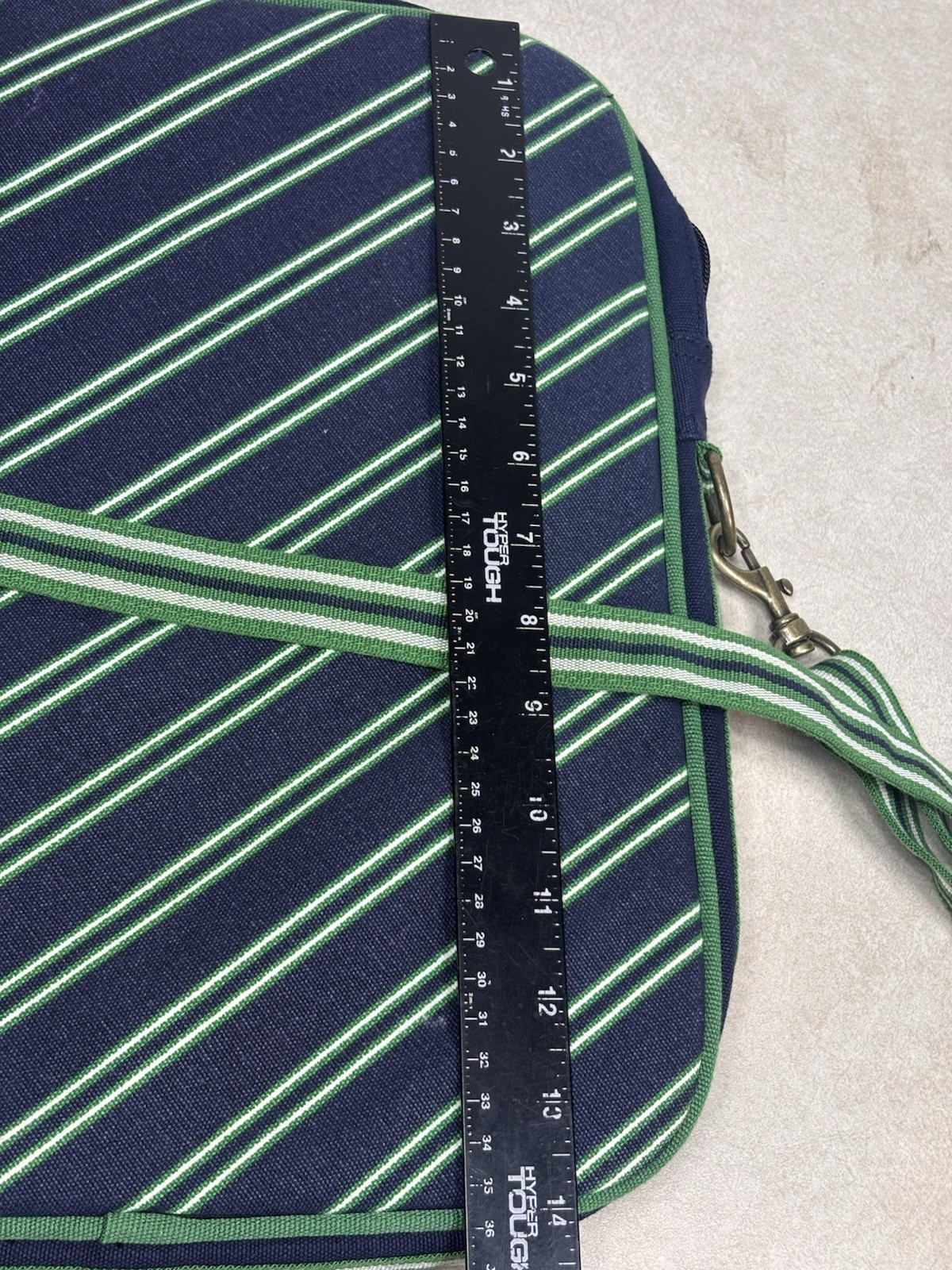 American Eagle Preppy Blue And Green Stripe Laptop Bag Crossbody One Compartment