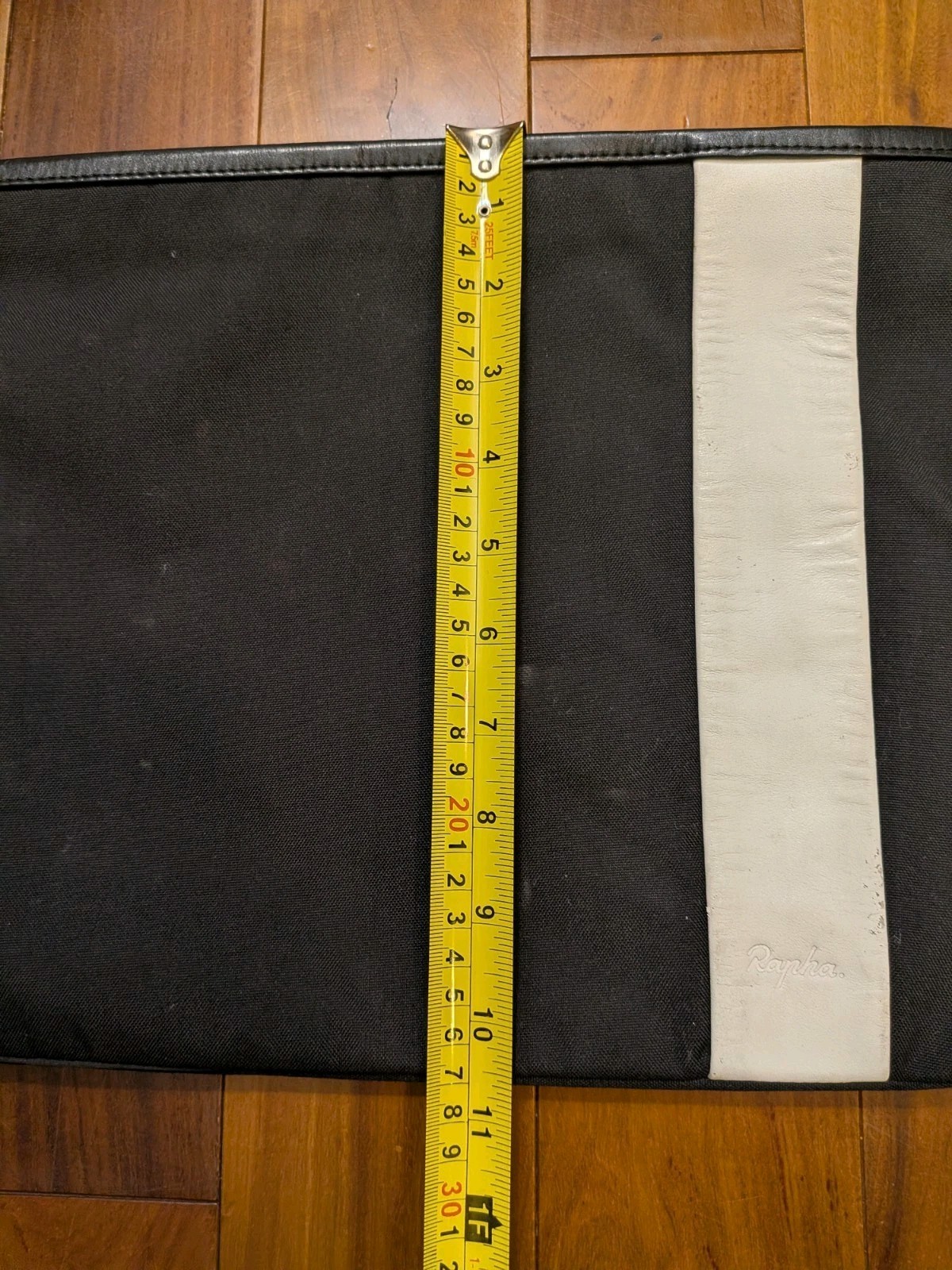 Rapha Classic Black W/ White Stripe Structured Zip Musette Cycling Shoulder Bag