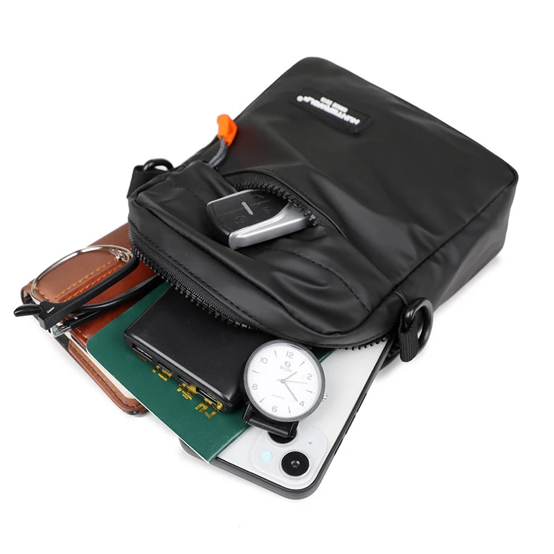 Simple Mini Men Crossbody Bag for Phone Side Bag Casual Waterproof PU Leather Sh