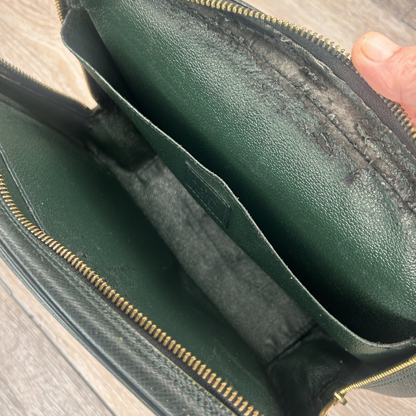 Louis Vuitton Taiga Leather Toiletry Pouch –Authentic, Made in Spain w/COA