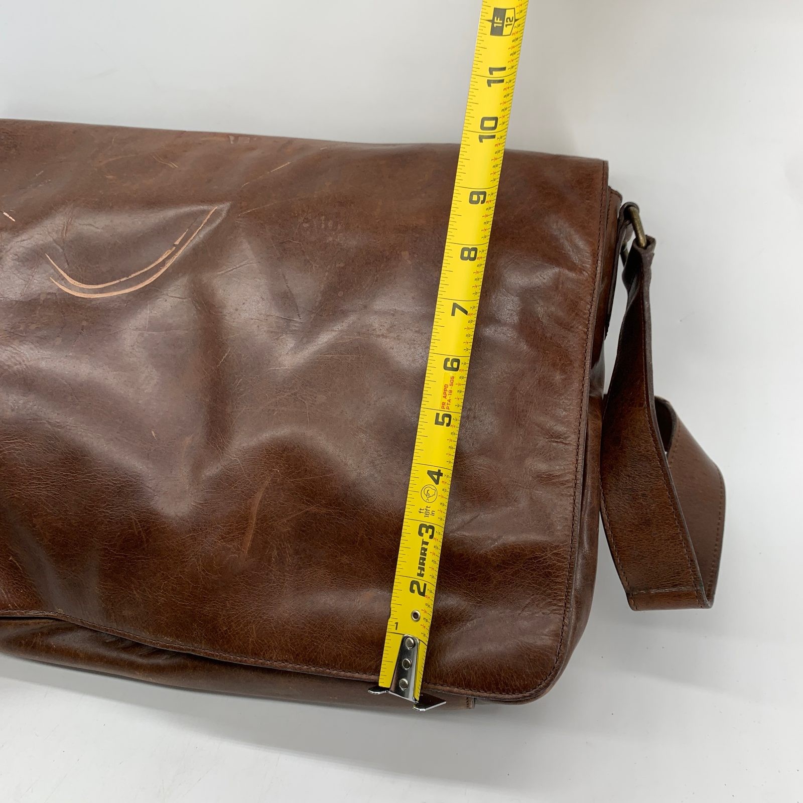Vtg Brooks Brothers Leather Messenger Bag Crossbody Laptop Satchel