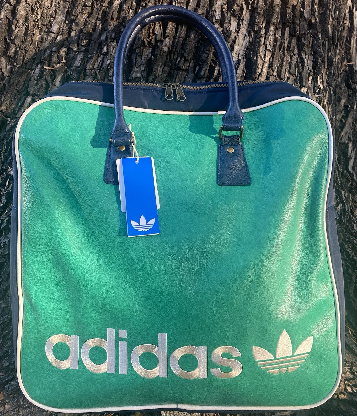 New Adidas Originals Tote Bag Court Green/Navy/White KF8437
