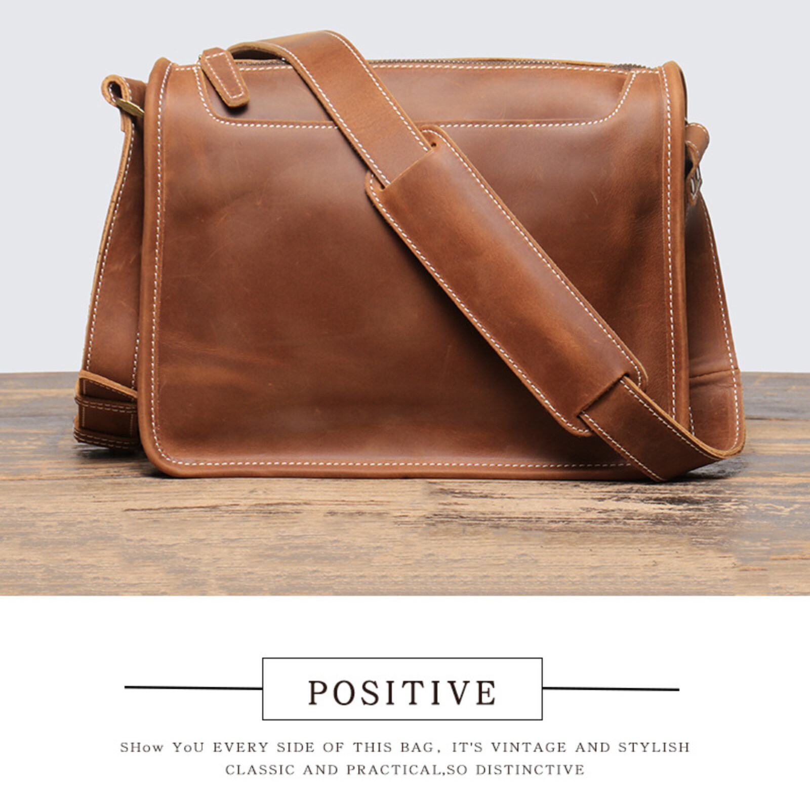 Men’s Leather Messenger Bag Crossbody Laptop Shoulder Satchel Business Handbag