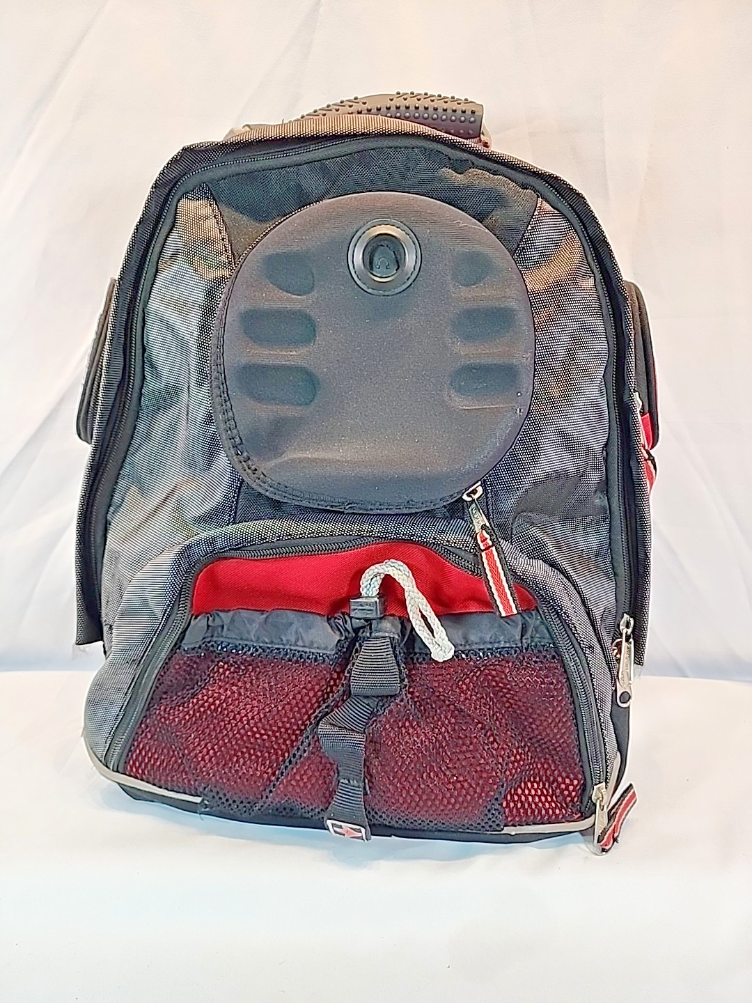 Vintage 90’s Eastsport Backpack Book Bag Red Black Many Pockets Cup Holders
