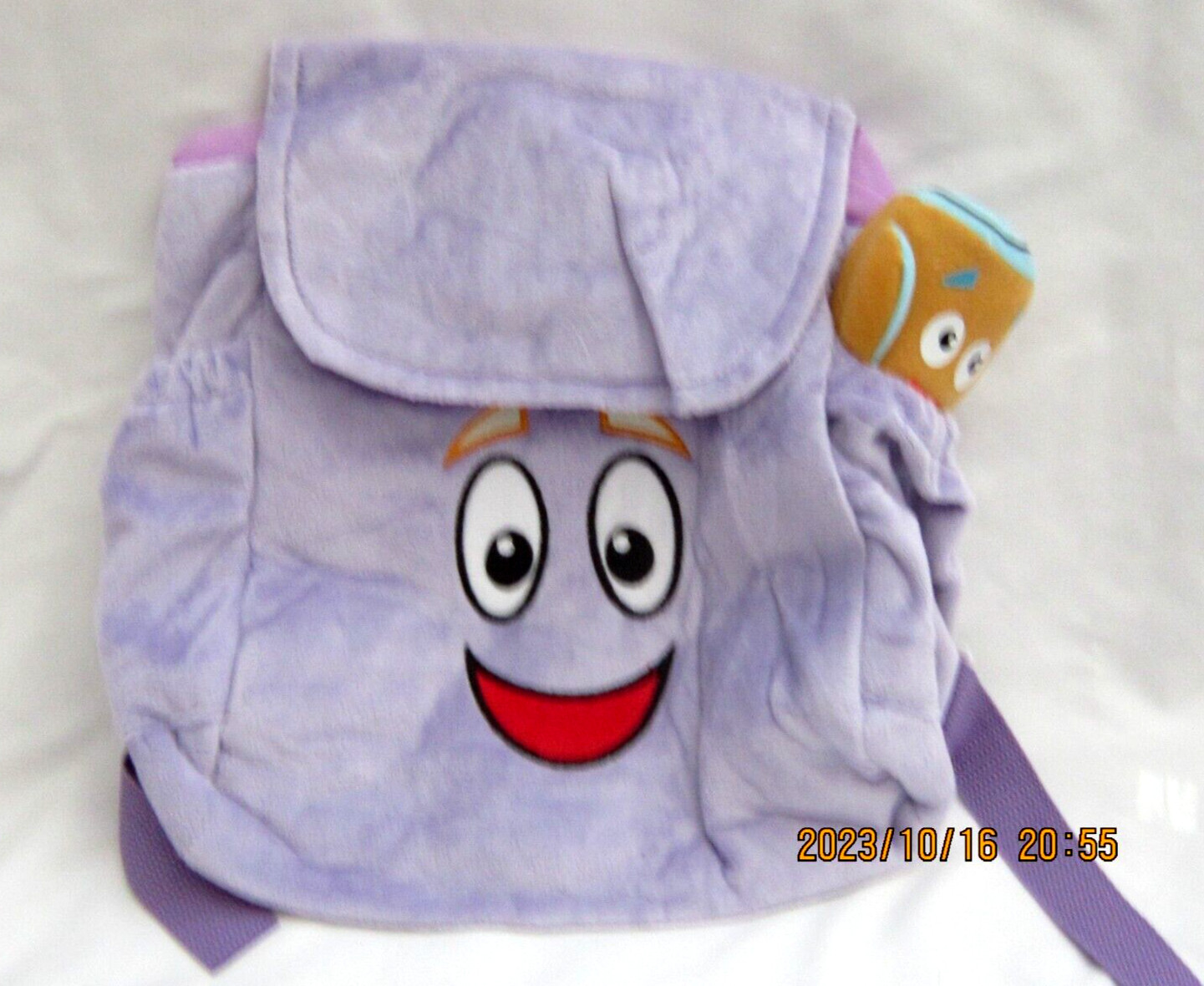 Nickelodeon Purple Dora The Explorer Mr. Face Plush 10″ Backpack Tote with Map