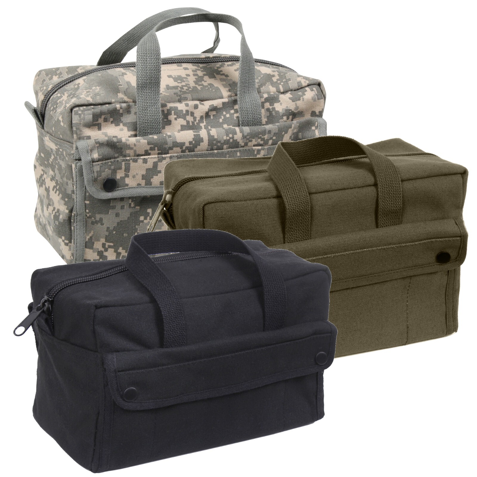 Mechanics Tool Bags Heavyweight Canvas – Military Camo Tool Bag Black, OD, ACU