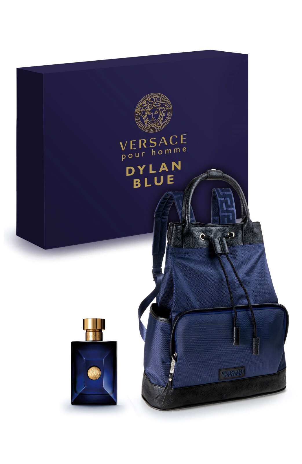 Versace Mens Dylan Blue Pour Home Set Eau De Toilette & Backpack 2-PC Set NIB