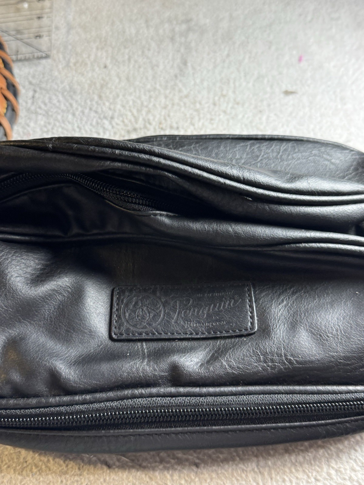 Original Penguin by Munsingwear Black Faux Leather Toiletry Travel Dopp Kit…