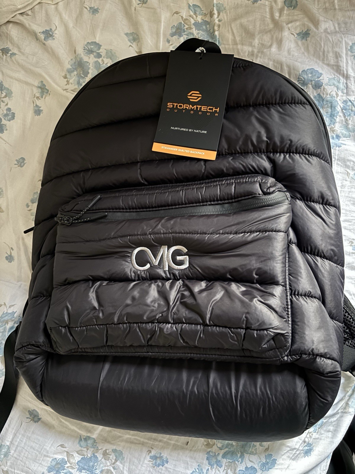 Stormtech Quilted Padded Backpack Zip Closure Top Handle Black Men