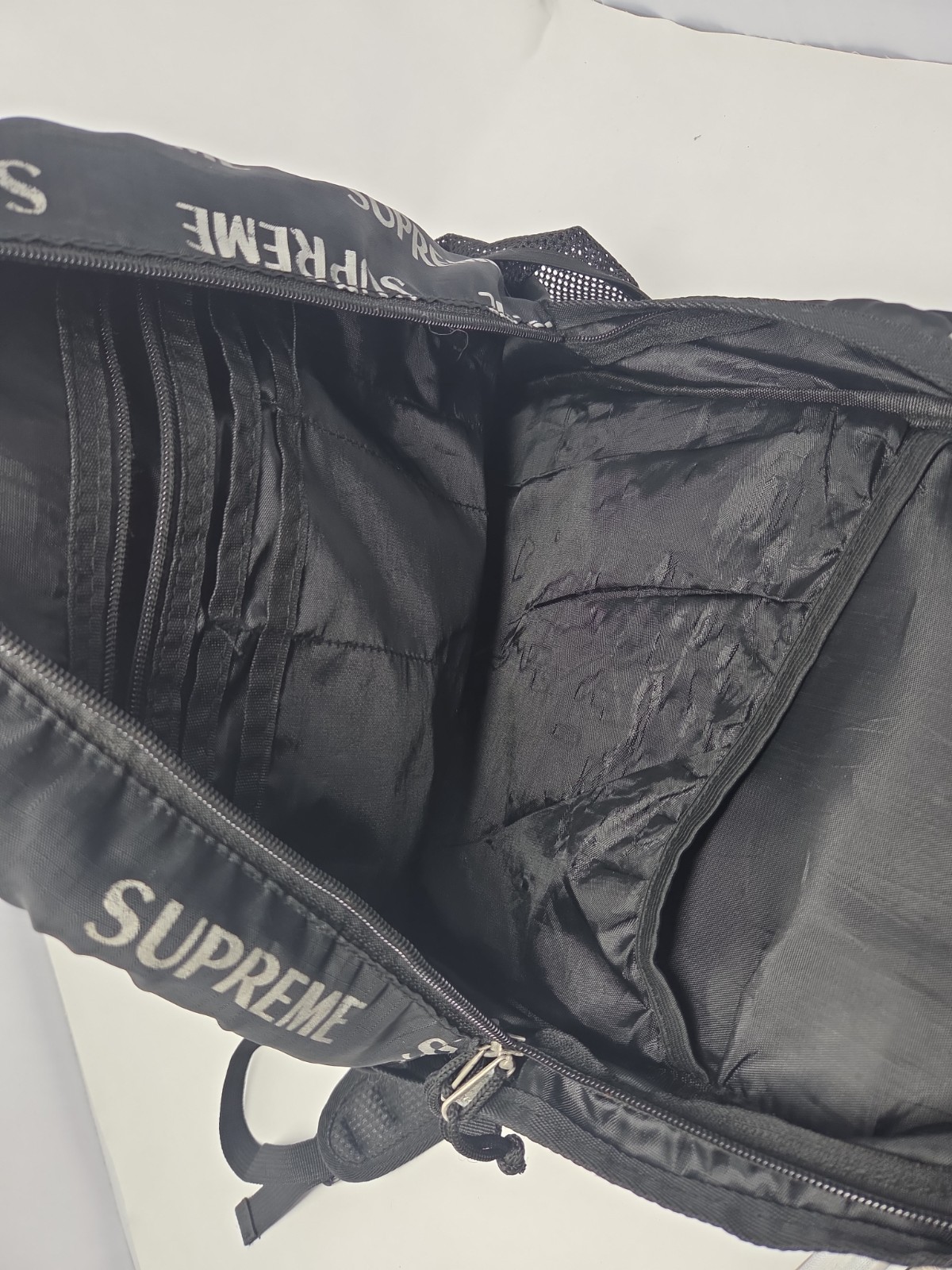 Supreme FW16 3M Reflective Logo Repeat Black Backpack *READ*