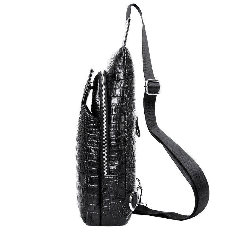 Crossbody Bag Sling Backpack Men Genuine Leather Chest Bag Sling Bag E
