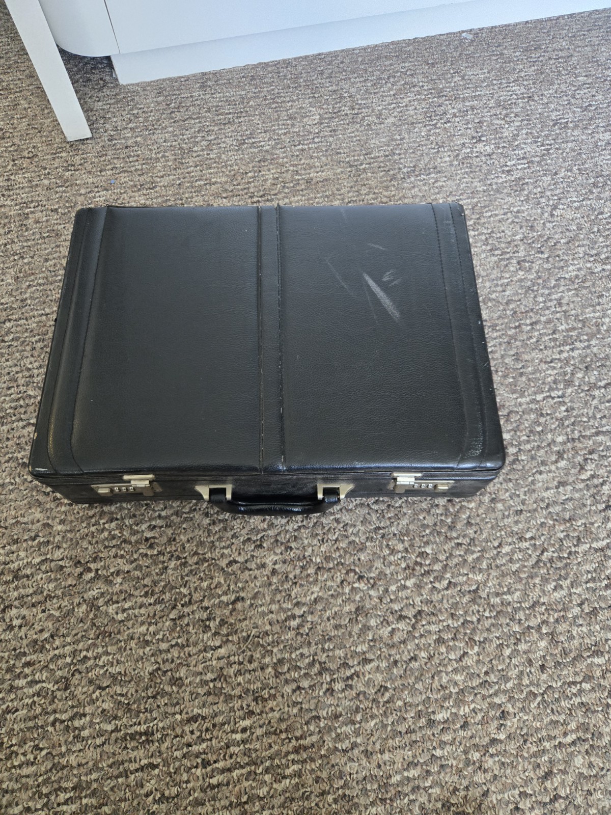 Vintage Black Hardshell Attaché Case Briefcase w/ Combination Lock Classic…