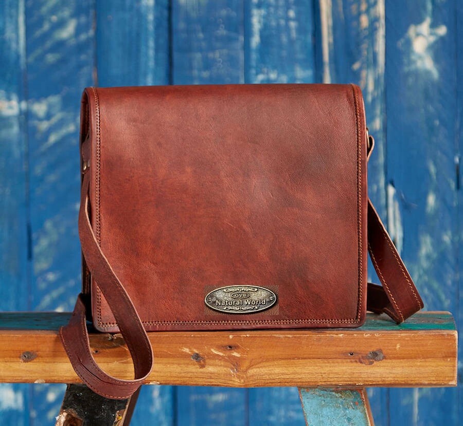 GVB Men Vintage Passion Leather Satchel Shoulder Laptop Bag Messenger Briefcase