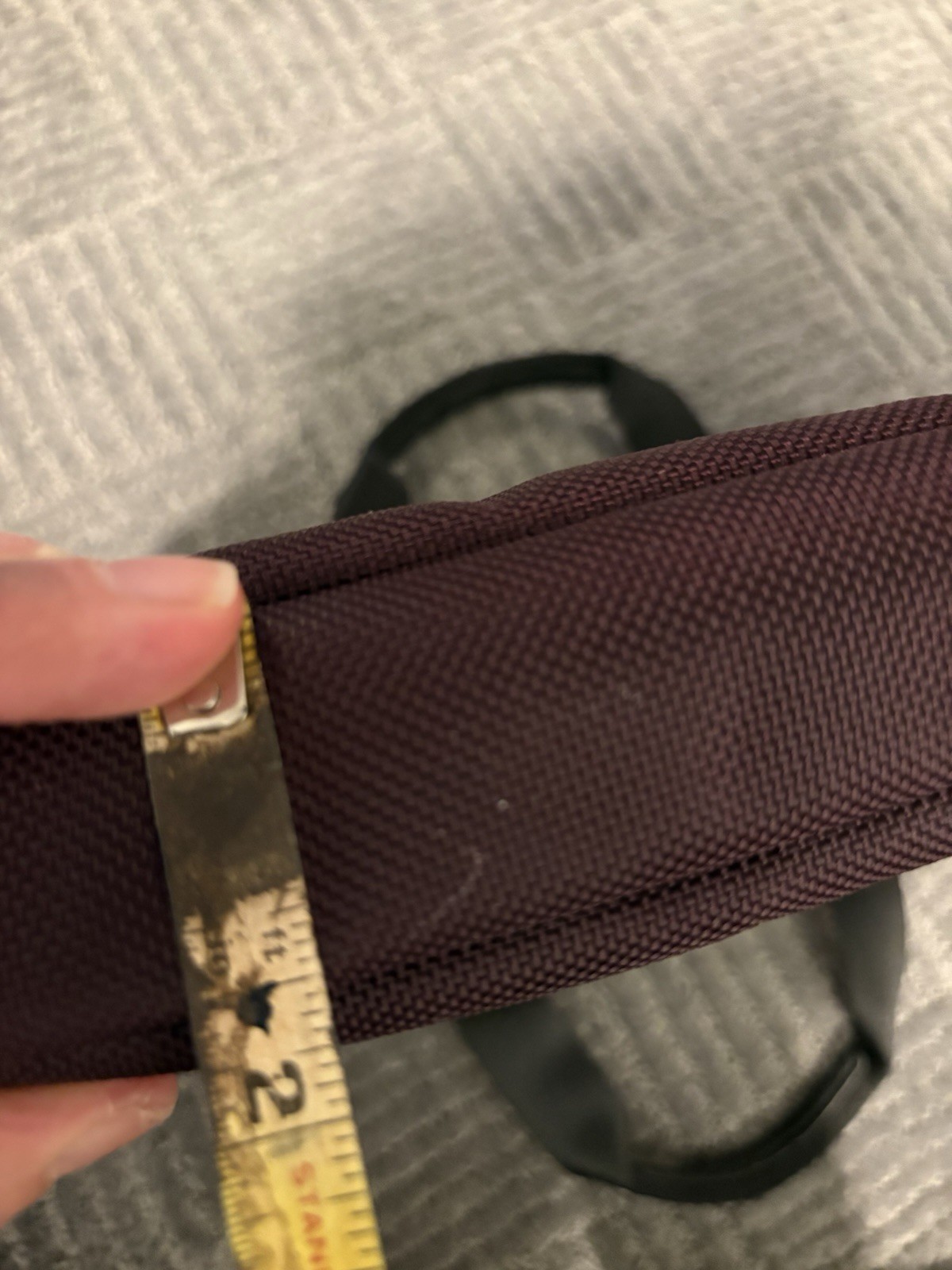 TUMI Burgundy Small Carrier Nylon Shoulder Strap Top Handles Padded 11”x9”