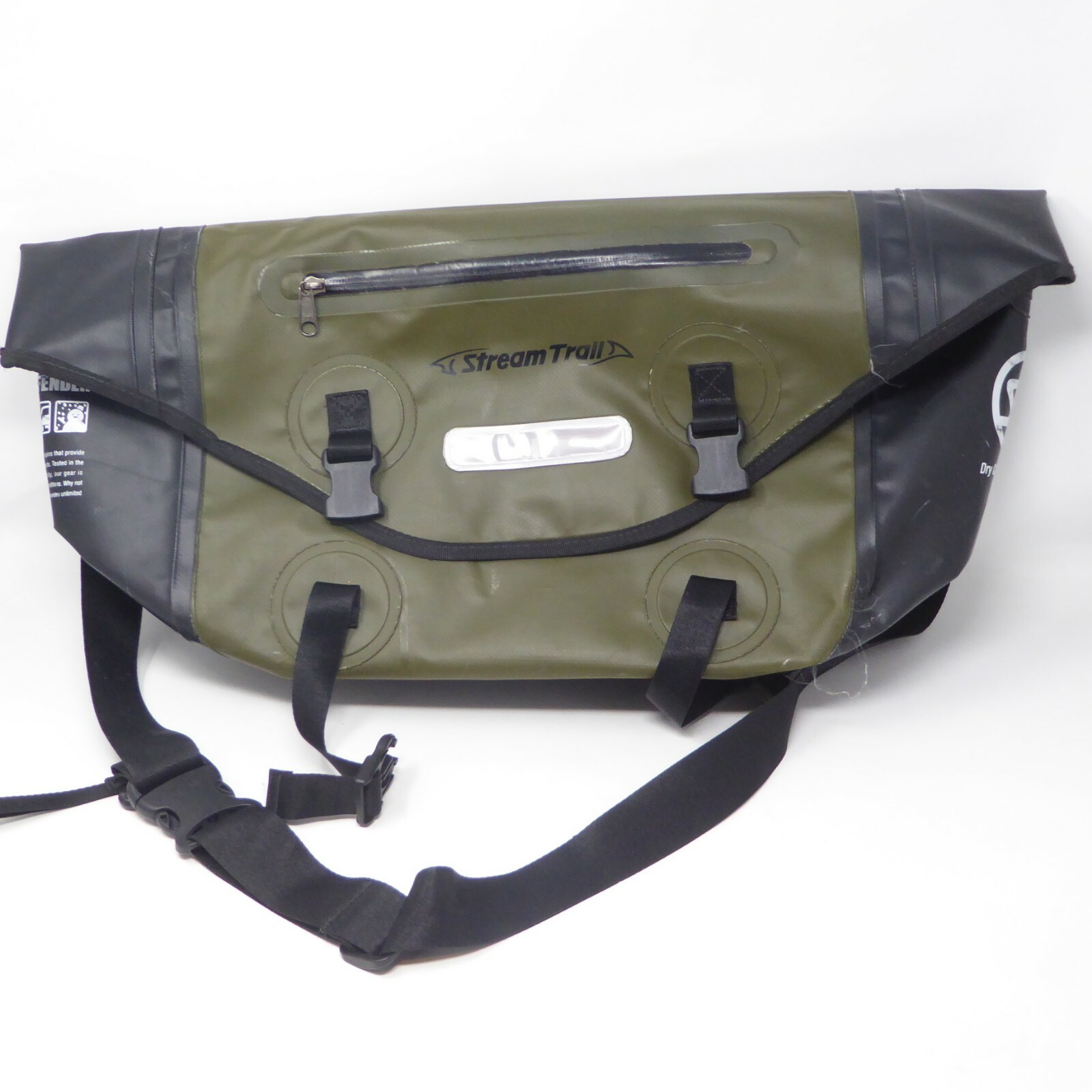 Messenger Tote Bag Waterproof Army Green Splash Defender Stream Trail Tarpaulin