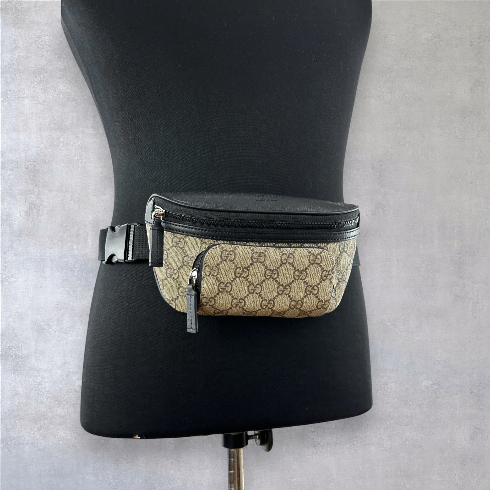 Gucci GG Monogram Logo Eden Canvas Shoulder Crossbody Belt Bag Beige