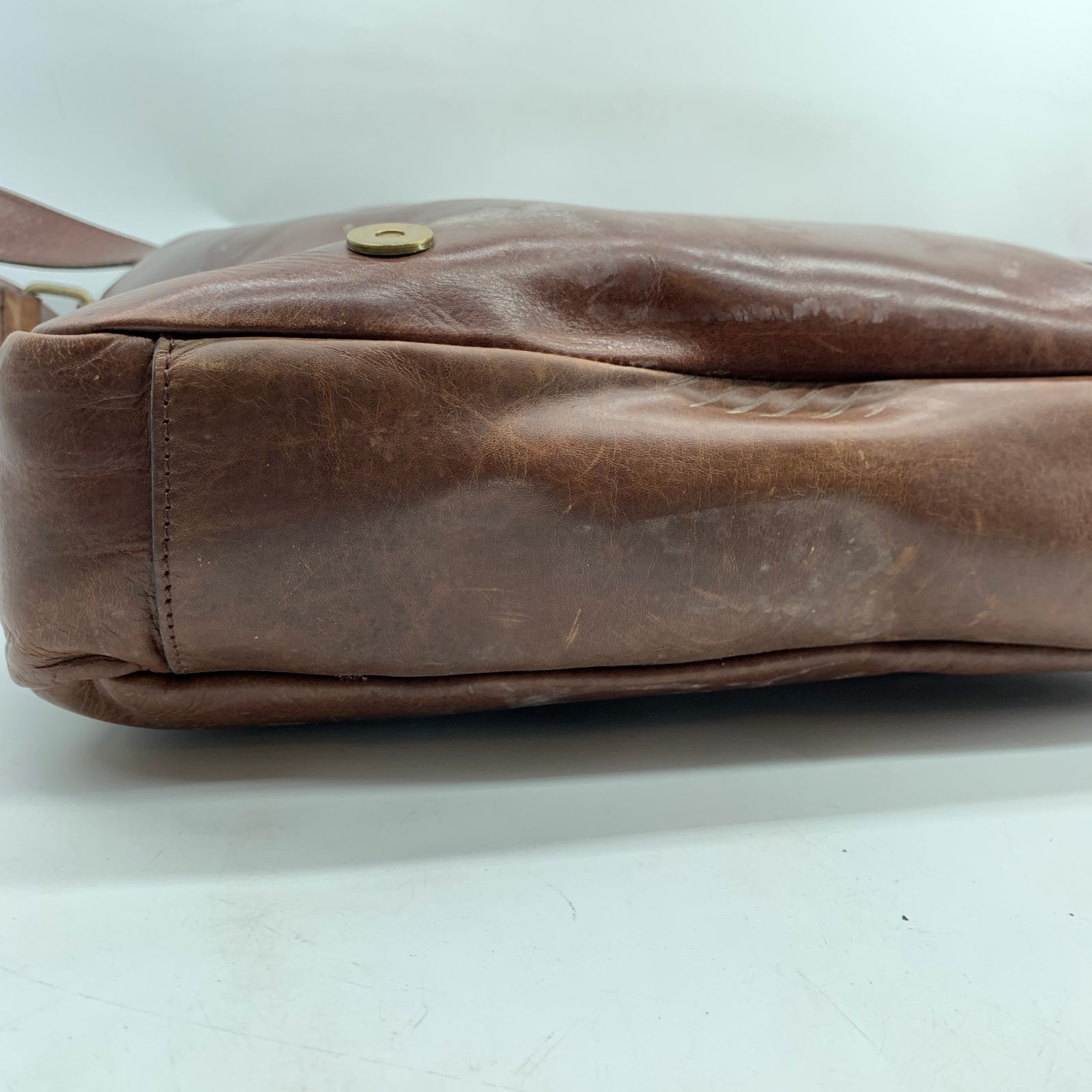 Vtg Brooks Brothers Leather Messenger Bag Crossbody Laptop Satchel