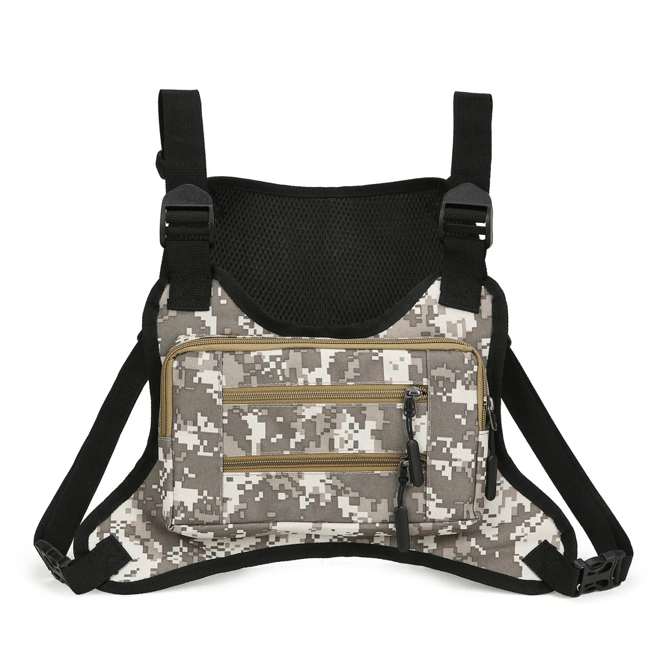 Multi Purpose Tactical Chest Pack Outdoor Men Cycling Vest Bag Digital Camo Spor